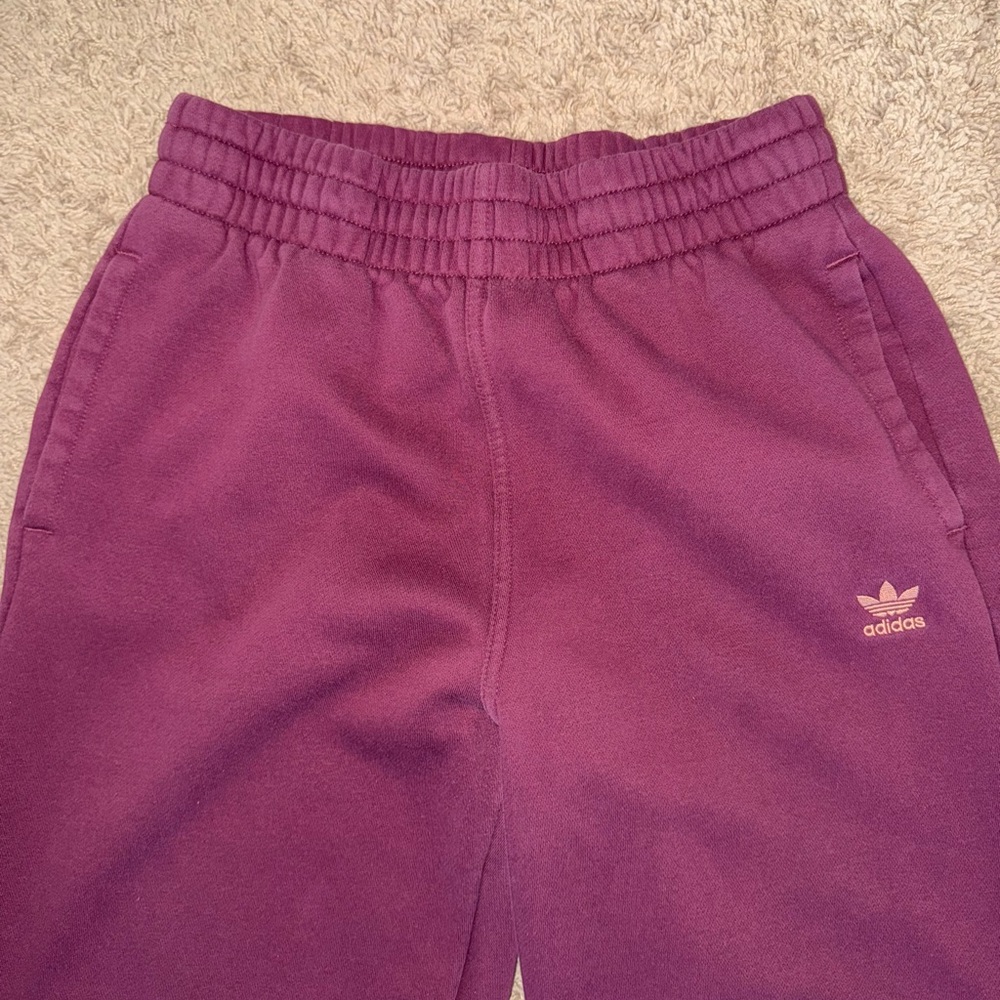 Adidas Burgundy Joggers (size m) - Picture 2 of 8
